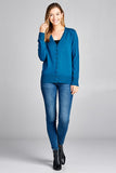 Ladies fashion long sleeve v-neck classic sweater cardigan - Presidential Brand (R)