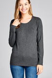 Ladies fashion long sleeve crew neck classic sweater - Presidential Brand (R)