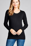Ladies fashion long sleeve crew neck classic sweater - Presidential Brand (R)