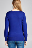 Ladies fashion long sleeve crew neck classic sweater - Presidential Brand (R)