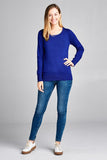 Ladies fashion long sleeve crew neck classic sweater - Presidential Brand (R)
