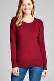 Ladies fashion long sleeve crew neck classic sweater - Presidential Brand (R)