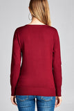 Ladies fashion long sleeve crew neck classic sweater - Presidential Brand (R)