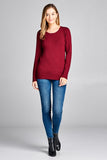Ladies fashion long sleeve crew neck classic sweater - Presidential Brand (R)
