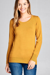 Ladies fashion long sleeve crew neck classic sweater - Presidential Brand (R)