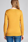 Ladies fashion long sleeve crew neck classic sweater - Presidential Brand (R)