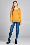 Ladies fashion long sleeve crew neck classic sweater - Presidential Brand (R)