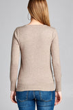 Ladies fashion long sleeve crew neck classic sweater - Presidential Brand (R)