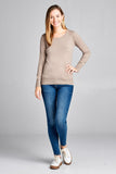 Ladies fashion long sleeve crew neck classic sweater - Presidential Brand (R)