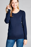 Ladies fashion long sleeve crew neck classic sweater - Presidential Brand (R)