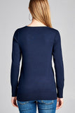 Ladies fashion long sleeve crew neck classic sweater - Presidential Brand (R)