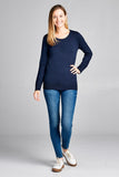 Ladies fashion long sleeve crew neck classic sweater - Presidential Brand (R)
