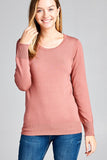 Ladies fashion long sleeve crew neck classic sweater - Presidential Brand (R)