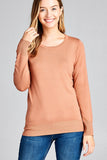 Ladies fashion long sleeve crew neck classic sweater - Presidential Brand (R)