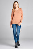 Ladies fashion long sleeve crew neck classic sweater - Presidential Brand (R)