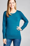Ladies fashion long sleeve crew neck classic sweater - Presidential Brand (R)
