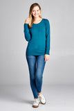 Ladies fashion long sleeve crew neck classic sweater - Presidential Brand (R)