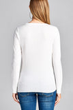 Ladies fashion long sleeve crew neck classic sweater - Presidential Brand (R)