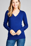 Ladies fashion long sleeve v-neck classic sweater - Presidential Brand (R)
