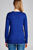 Ladies fashion long sleeve v-neck classic sweater - Presidential Brand (R)