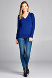 Ladies fashion long sleeve v-neck classic sweater - Presidential Brand (R)