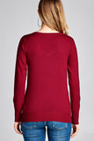 Ladies fashion long sleeve v-neck classic sweater - Presidential Brand (R)