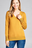 Ladies fashion long sleeve v-neck classic sweater - Presidential Brand (R)