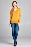 Ladies fashion long sleeve v-neck classic sweater - Presidential Brand (R)