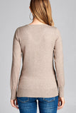Ladies fashion long sleeve v-neck classic sweater - Presidential Brand (R)