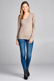 Ladies fashion long sleeve v-neck classic sweater - Presidential Brand (R)