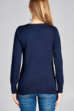 Ladies fashion long sleeve v-neck classic sweater - Presidential Brand (R)