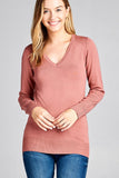 Ladies fashion long sleeve v-neck classic sweater - Presidential Brand (R)