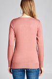 Ladies fashion long sleeve v-neck classic sweater - Presidential Brand (R)
