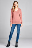 Ladies fashion long sleeve v-neck classic sweater - Presidential Brand (R)