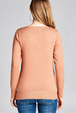 Ladies fashion long sleeve v-neck classic sweater - Presidential Brand (R)