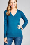 Ladies fashion long sleeve v-neck classic sweater - Presidential Brand (R)