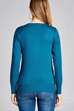 Ladies fashion long sleeve v-neck classic sweater - Presidential Brand (R)