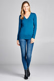 Ladies fashion long sleeve v-neck classic sweater - Presidential Brand (R)