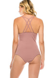Ladies fashion criss cross back seamless bodysuit - Presidential Brand (R)