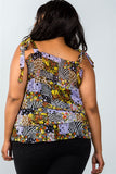 Ladies fashion plus size multi tie-shoulder layered top - Presidential Brand (R)