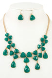 Ladies fashion faceted link bib necklace set - Presidential Brand (R)