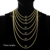 Yellow Gold Flashed Sterling Silver 1mm Thin Cable Rolo Chain Necklace, 36 Inches - Presidential Brand (R)