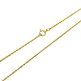 Yellow Gold Flashed Sterling Silver 1mm Thin Cable Rolo Chain Necklace, 36 Inches - Presidential Brand (R)
