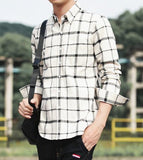 Mens Long Sleeve Checkered Cotton Shirt - Presidential Brand (R)