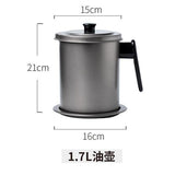 304 Stainless Steel Lard Tank Large Capacity Storage Tank Kitchen Household Cooking Oil bottle Filter Residue Tank - Presidential Brand (R)