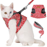 Pet Dog Cat Vest Outdoor Travel Harness Leash Set for Puppy Cat Rabbit Floral Pattern Kitten Walking Harnesses Pet Cat Products - Presidential Brand (R)
