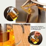 380/550/750/950ML Borosilicate Glass Teapot Heat Resistant Square Glass Teapot Tea Infuser Filter Milk Oolong Flower Tea Pot - Presidential Brand (R)