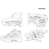 Deformation Roller Shoes Parkour Wheel Shoes 4 Wheels Rounds Of Running Shoes Roller Skates Shoes for Unisex Skating Shoes - Presidential Brand (R)