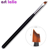 French Tip Nail Brush Silver Black Handle Design Half Moon Shape Acrylic UV Gel Drawing Painting Pen Manicure Nail Art Tool - Presidential Brand (R)