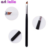 French Tip Nail Brush Silver Black Handle Design Half Moon Shape Acrylic UV Gel Drawing Painting Pen Manicure Nail Art Tool - Presidential Brand (R)